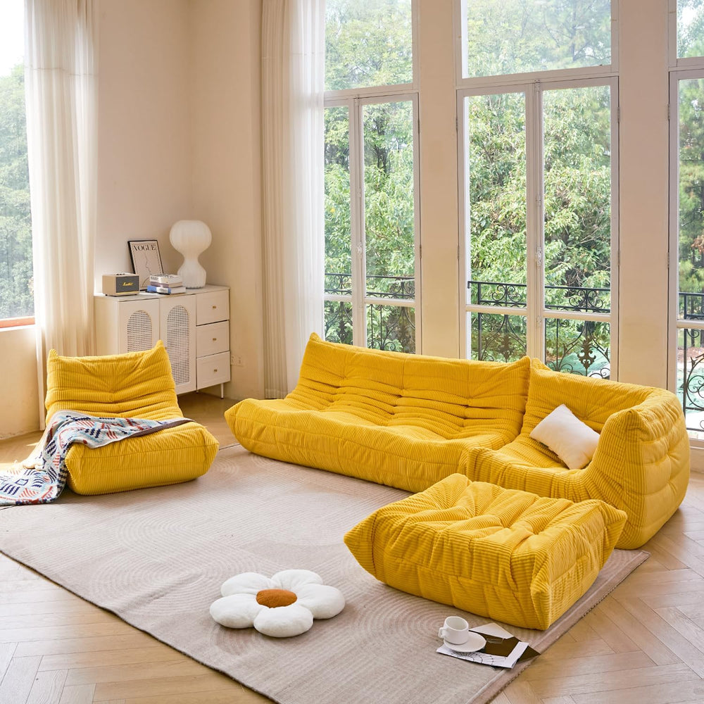 N&V Ottoman for Fireside Chair and Sofa, Soft Premium Corduroy,Foam Ottom...