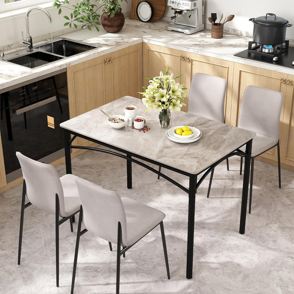 GOFLAME 43” Sintered Stone Dining Table for 4, Rectangular Kitchen Table with...