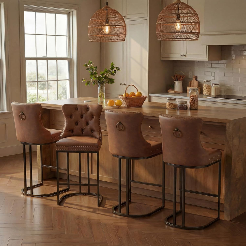 AQO Counter Height Bar Stools Set of 4 for Kitchen Island, Modern Bar Stools ...
