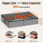 XXXL 78L Under Bed Storage, Storage Containers with Support & Clear Lid, Support Frame, Underbed Storage Bins for Clothes, Shoes, Blankets, and Toys 2 pack