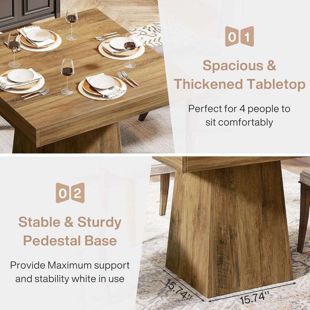 Tribesigns 31.5" Square Dining Table for 4, Farmhouse Kitchen Table with...