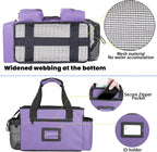 Wearable Cleaning Caddy Bag, Cleaning Organizer with Handles, Cleaning Supply Tote with Adjustable Shoulder Strap for Cleaners & Housekeeper (Purple, 13.4'' x 7.3'' x 9.3'')