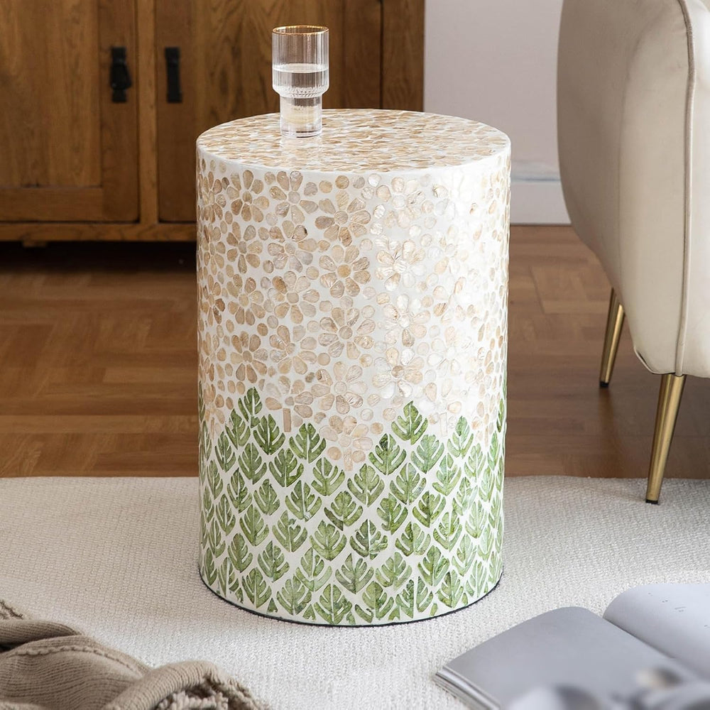 Bedside Side Table, Seashell-Style Side Table, Balcony, Living Room Sofa Corn...