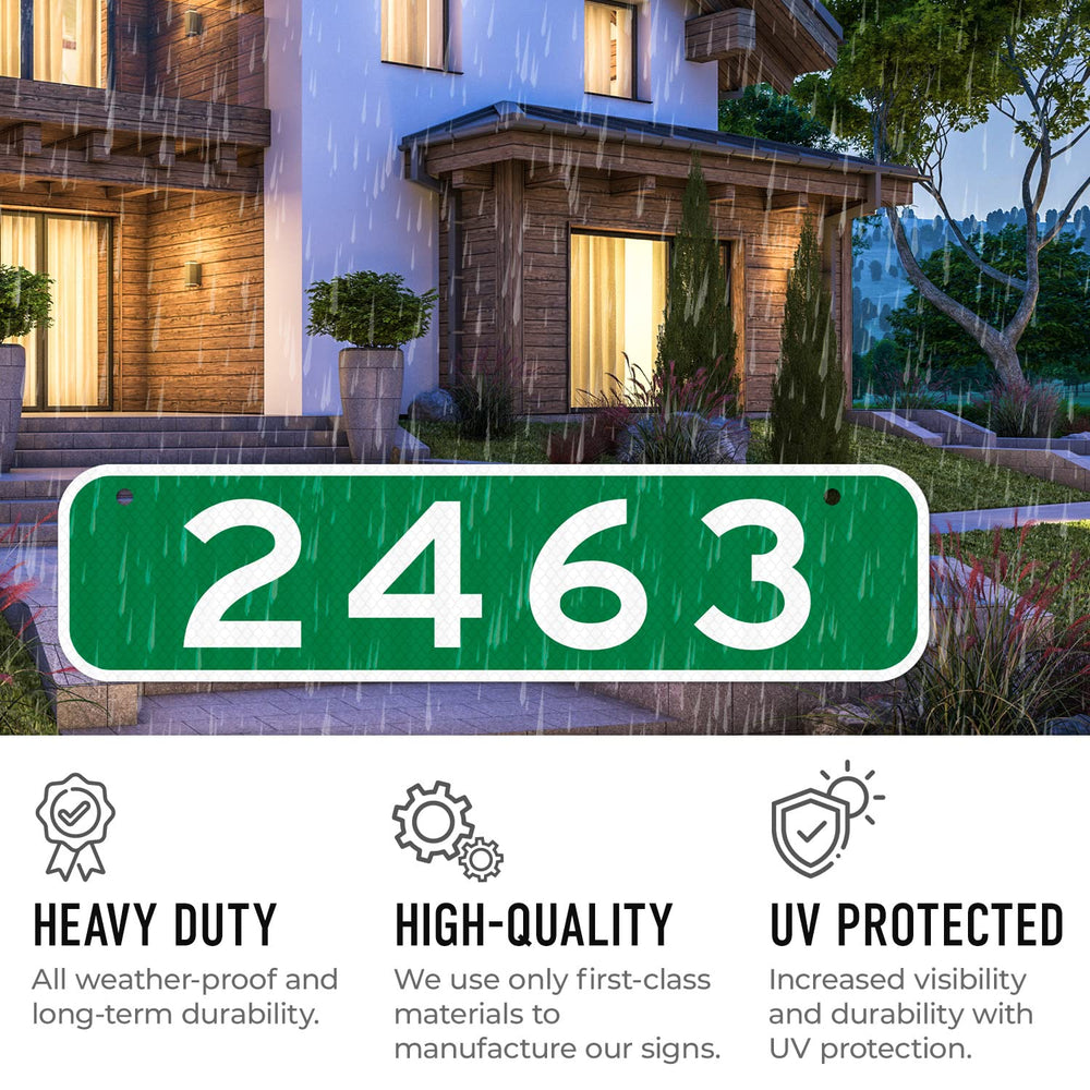 911 Address Sign, Custom Horizontal Emergency Mail Box Reflective Sign, 3M EG...
