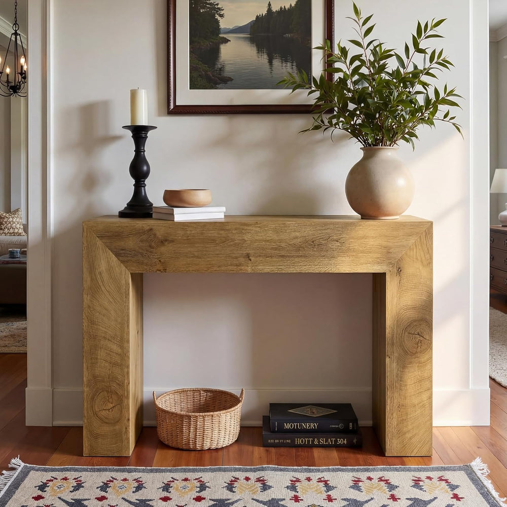 Tribesigns 43.3" Entryway Console Table, Farmhouse Wooden Sofa Table Beh...