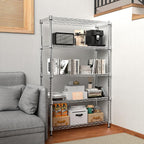 1250 lbs Steel Heavy Duty 5-Tier Utility Shelving Unit Steel Organizer Wire Rack for Home,Kitchen,Office,Chrome (13.7" D x 23.6" W x 62.4" H)