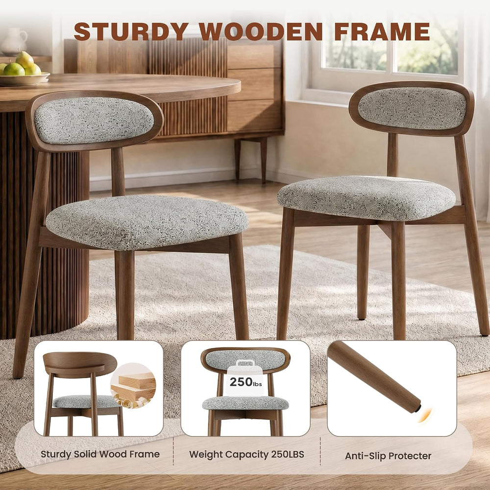 Dining Chairs Set of 4, Upholstered Farmhouse Dining Room Chairs with Soild W...