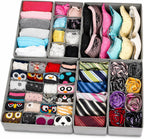 Wondersome Drawer Organizer for Clothes - 6-Pack of Underwear, Sock, Bra, Tie and Clothing Divider - Bedroom Shelf/Cabinet Storage Organization - Foldable Closet and Dresser Fabric Organizing Boxes