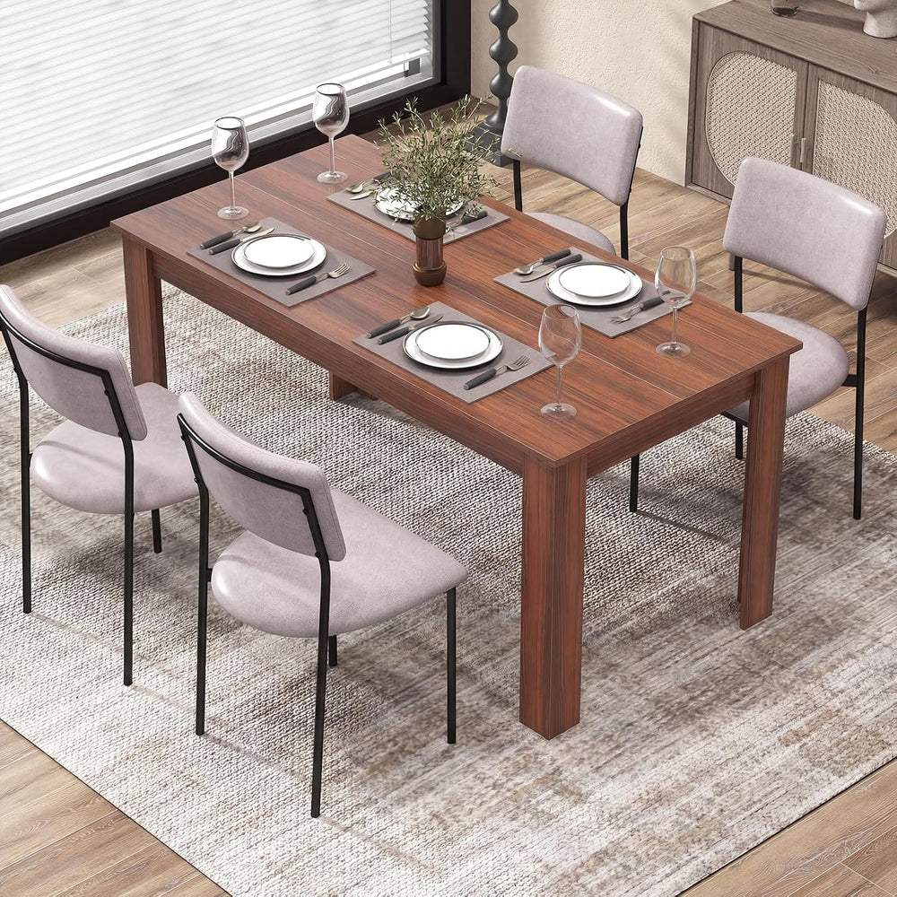 GOFLAME Dining Table for 4-6 People, 63” Modern Kitchen Table with L-Shaped L...