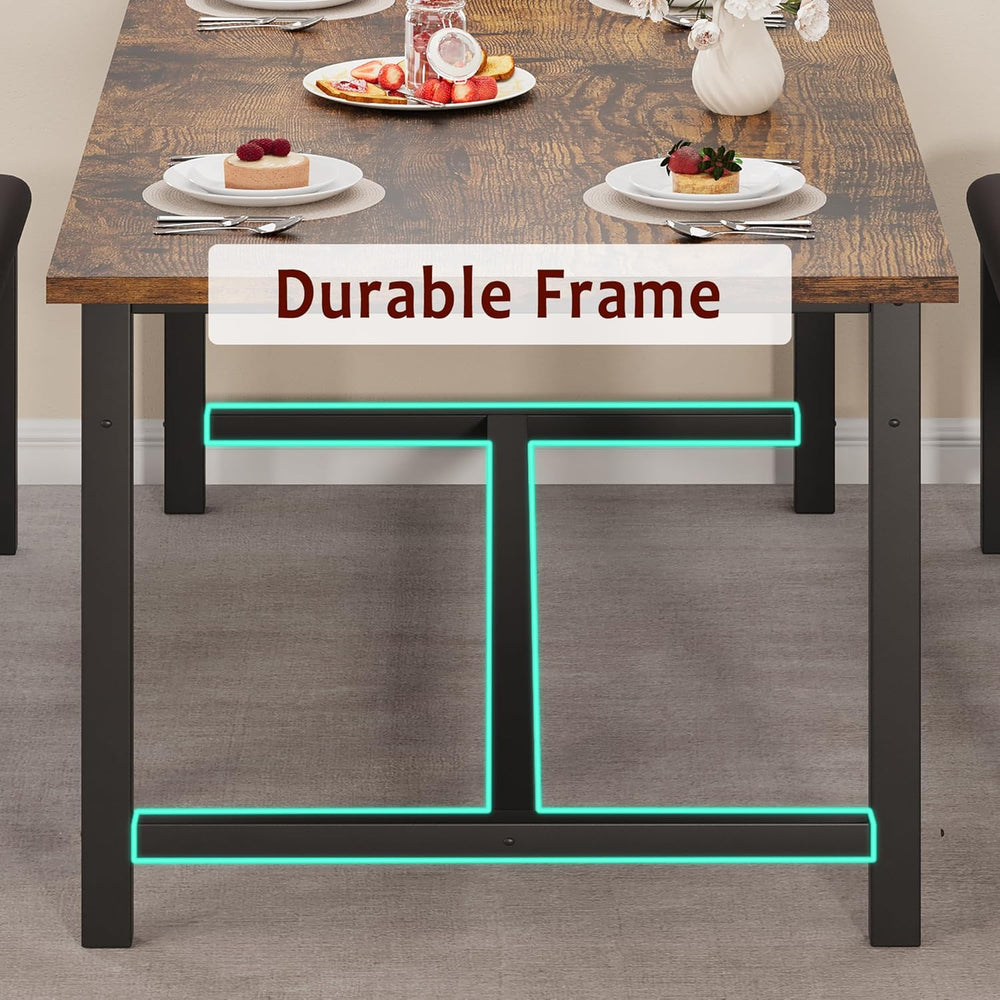IDEALHOUSE 3 Piece Dining Table Set for 4-6, 63" Extendable Thick Metal ...