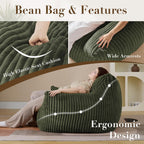 Oversized Bean Bag Chair for Living Room Furniture Bean Bag Chairs for Adults- Small Couch & Lounge Accent Chair for Living Room Chairs or Bedroom