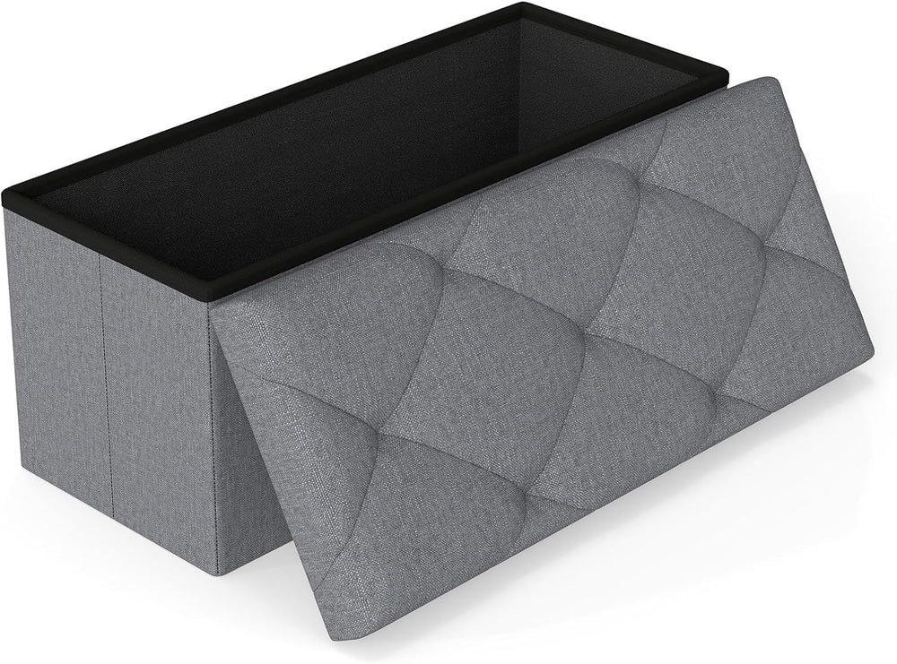 30 Inches Storage Ottoman, Folding Storage Ottoman Bench,Ottomans Foot Rest, ...