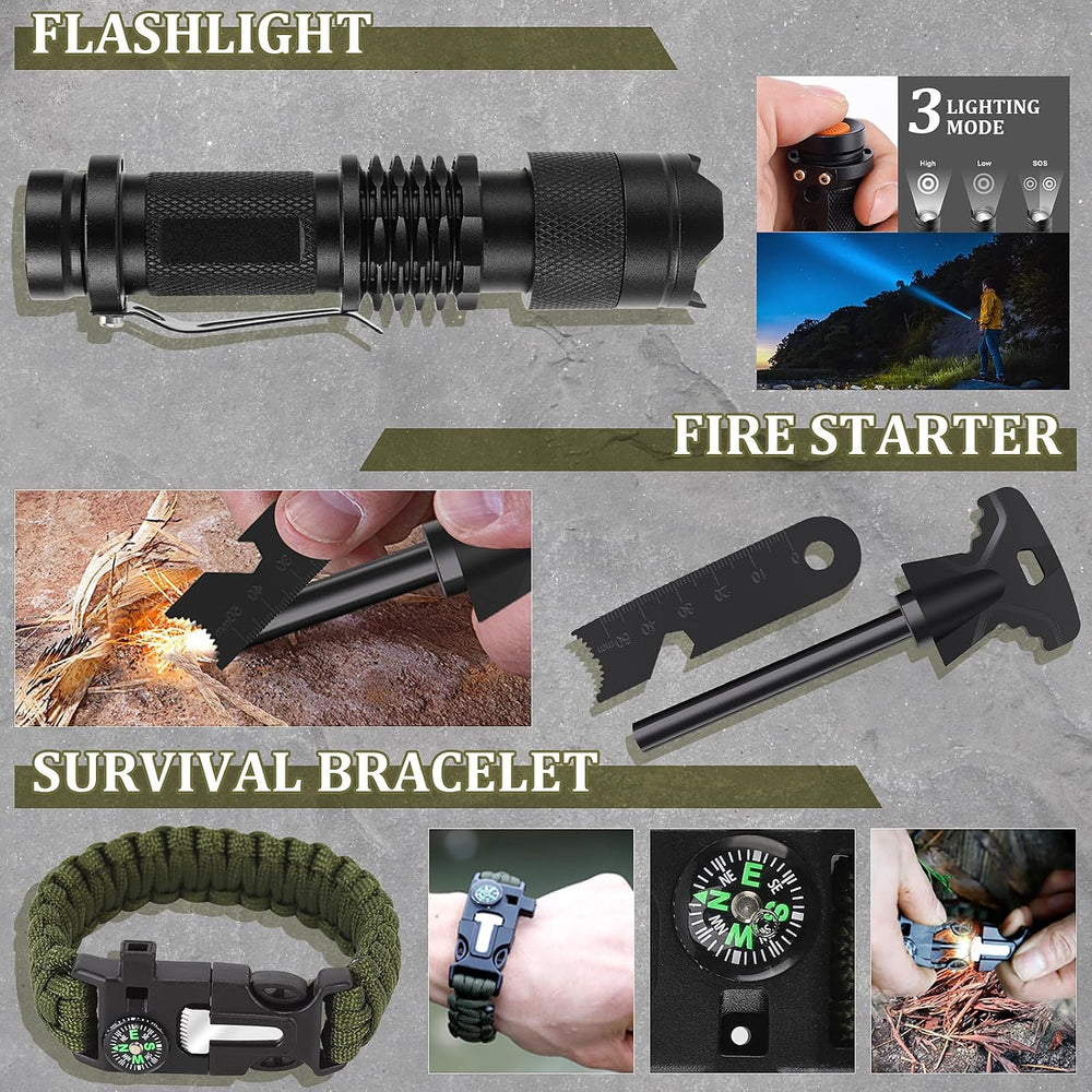 Gifts for Men Christmas Dad Husband Boyfriend Him, Survival Kits, 14 in 1 Sur...