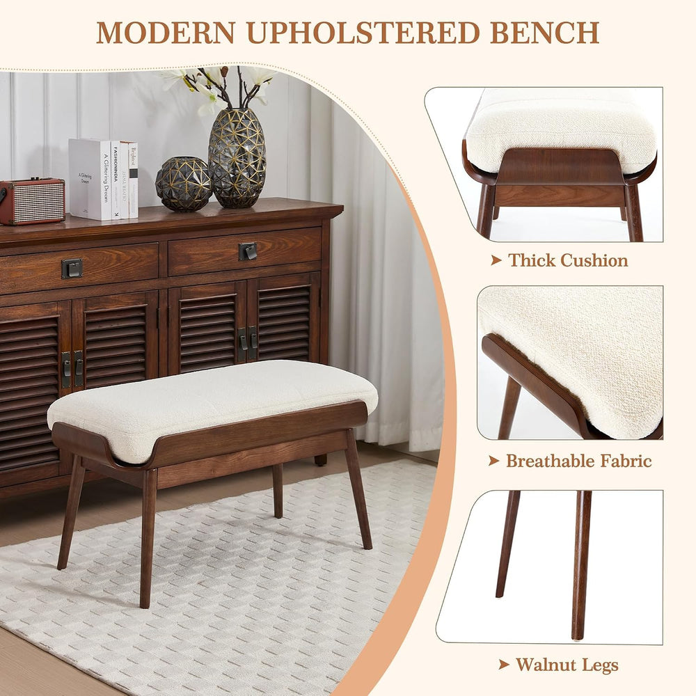 BFZ 37.4" Bedroom Bench End of Bed Bench, Dining Bench with Padded Seat ...