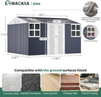 Metal shed 12x10 FT Outdoor Storage, Heavy-Duty Garden Sheds with Customizable Skylight & Reinforced Steel Frame, Weatherproof Galvanized Tool Tiny House for Backyard, Patio, and Lawn
