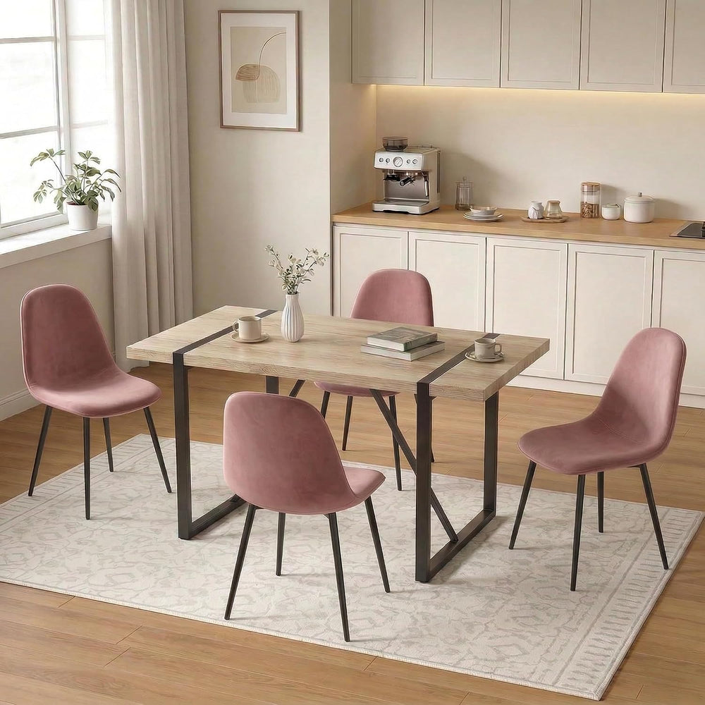 YYQ 55" Dining Table Set for 4, Modern Rectangle Wood Dining Table, Kitc...