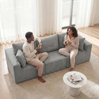 Homall Sectional Couches for Living Room, Modern Boneless Couch with Deep Seat, Upholstered Cloud Sofa, No Assembly Required (Dark Grey, Three-Seater Sofa)