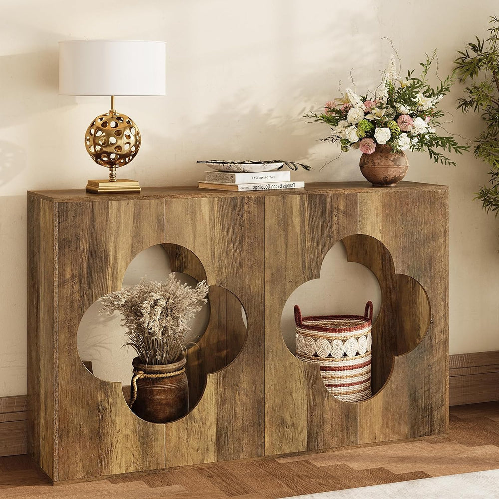 Tohomeor Farmhouse Console Table, 2-Tier Entryway Table with Storage, Behind ...