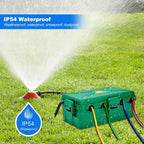 Hrensaw Medium Outdoor Electrical Box(10.6x5.7x4.9inch),Weatherproof Connection Box w/6 Cable Entry,IP54 Waterproof Extension Cord Cover Protect Power Strip,Timer,Plug,Holiday Lights,Green