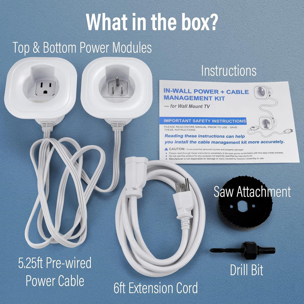 in-Wall Cable Management Kit, TV Cord Hider for Wall Mounted TV, Hide TV Cord...