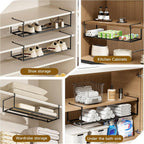 UFORU 4PC Expandable Shoe Rack for Closet,Hanging Shoe Rack Organizer,Black | Shoe Shelf Dividers,Adjustable Under Cabinet Shelf,Under Shelf Storage for Kitchen, Book, Clothing Storage and Organization