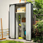 Aoxun 22 Cu.Ft Outdoor Storage Cabinet Metal Garden Shed with 2 Adjustable Shelves 3 Layer Waterproof Vertical Storage Shed for Patio Garden, Garage, Porch