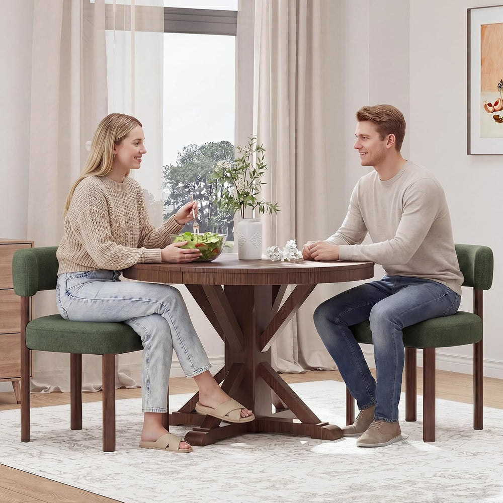 Wooden Dining Chairs Set of 4, Upholstered Kitchen Chairs with Solid Wood Leg...