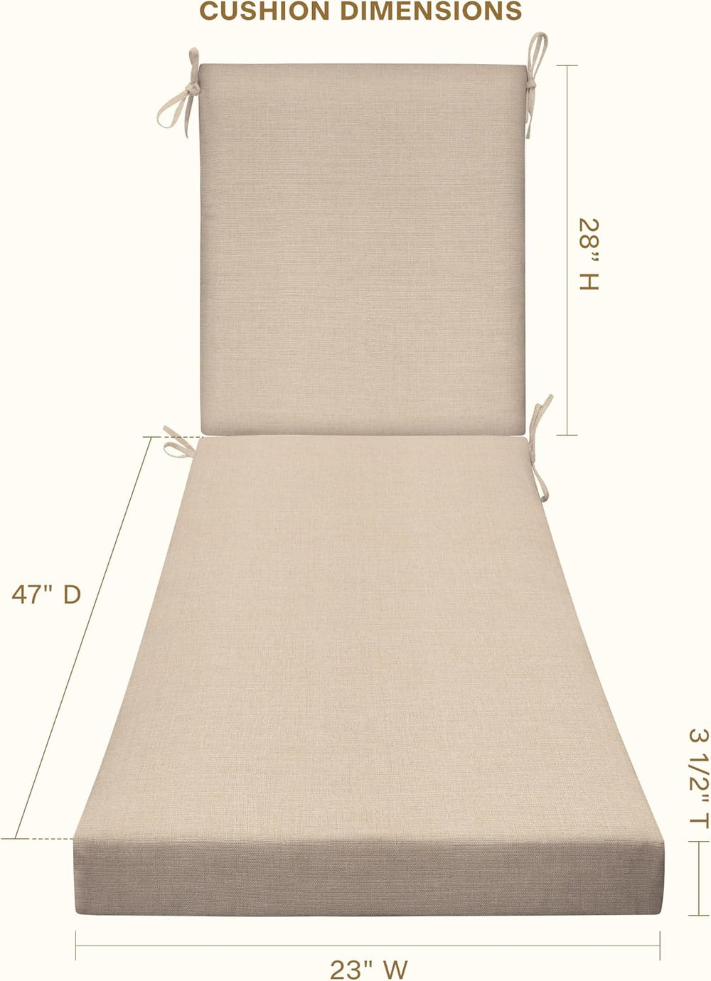 Honeycomb Outdoor Heritage Chaise Cushion for Patio Furniture, 23 x 75