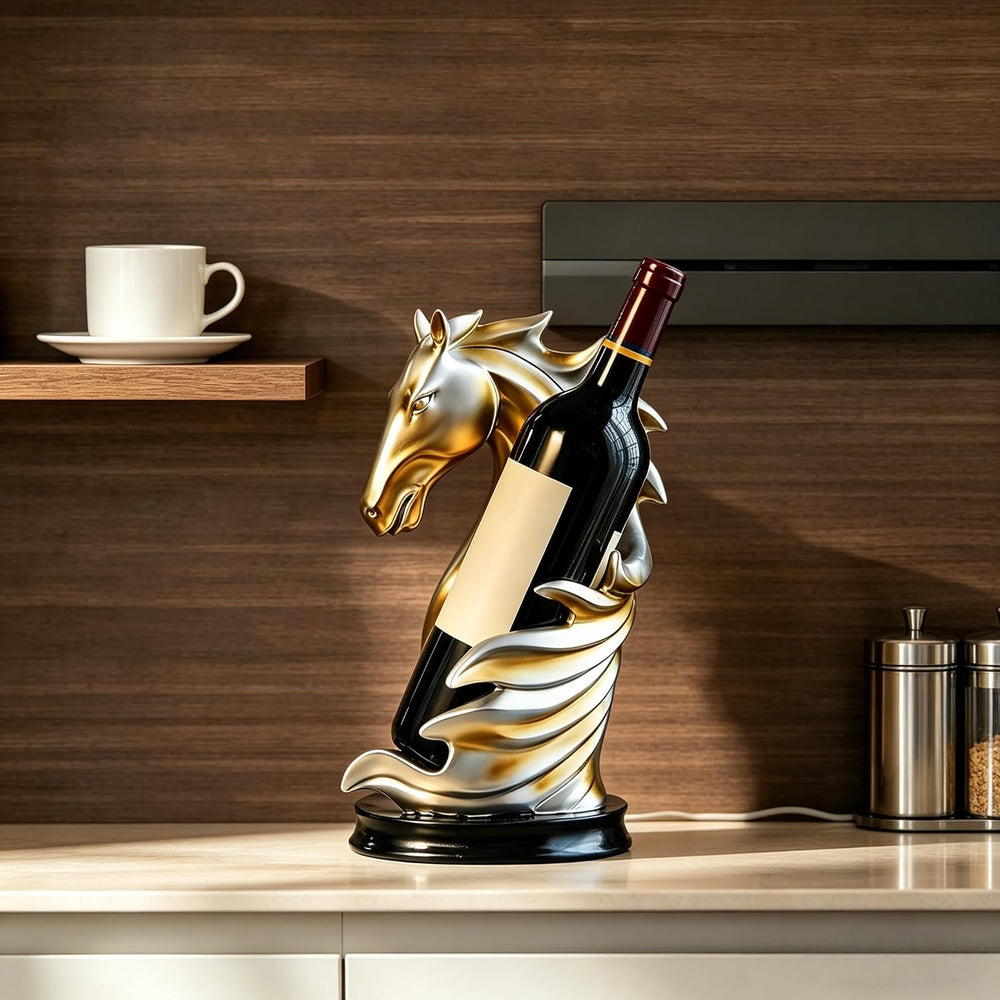 XINXUAN Wine Holder Countertop, Horse Head Wine Racks Decor for Bar Decoratio...