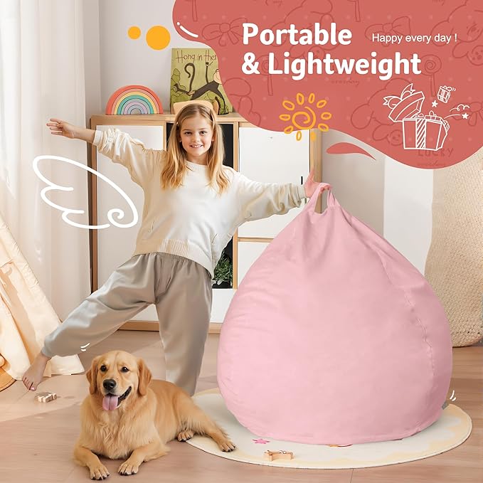 Homguava 2FT Bean Bag Chair: 2' Bean Bags with Memory Foam Filled,Comfy B...