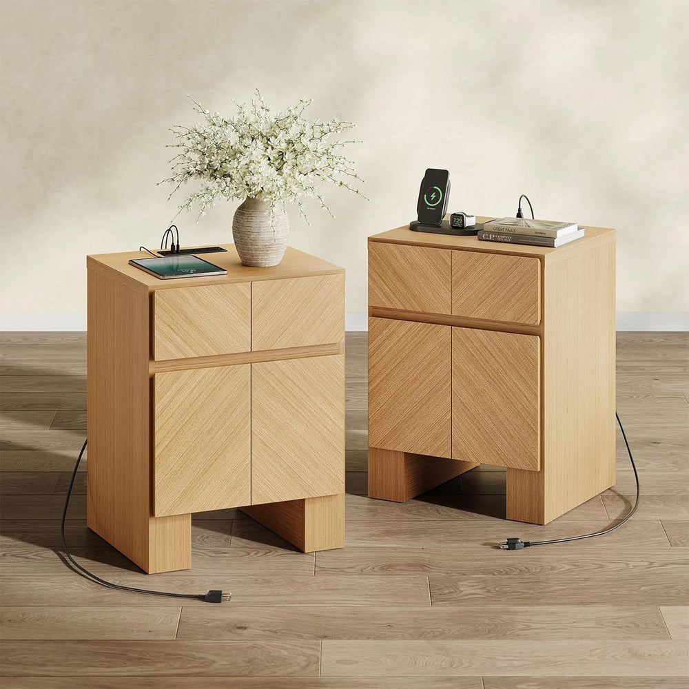 ModernMate 23.5" Tall Modern Nightstand, Wood Bedside Table with Drawer,...