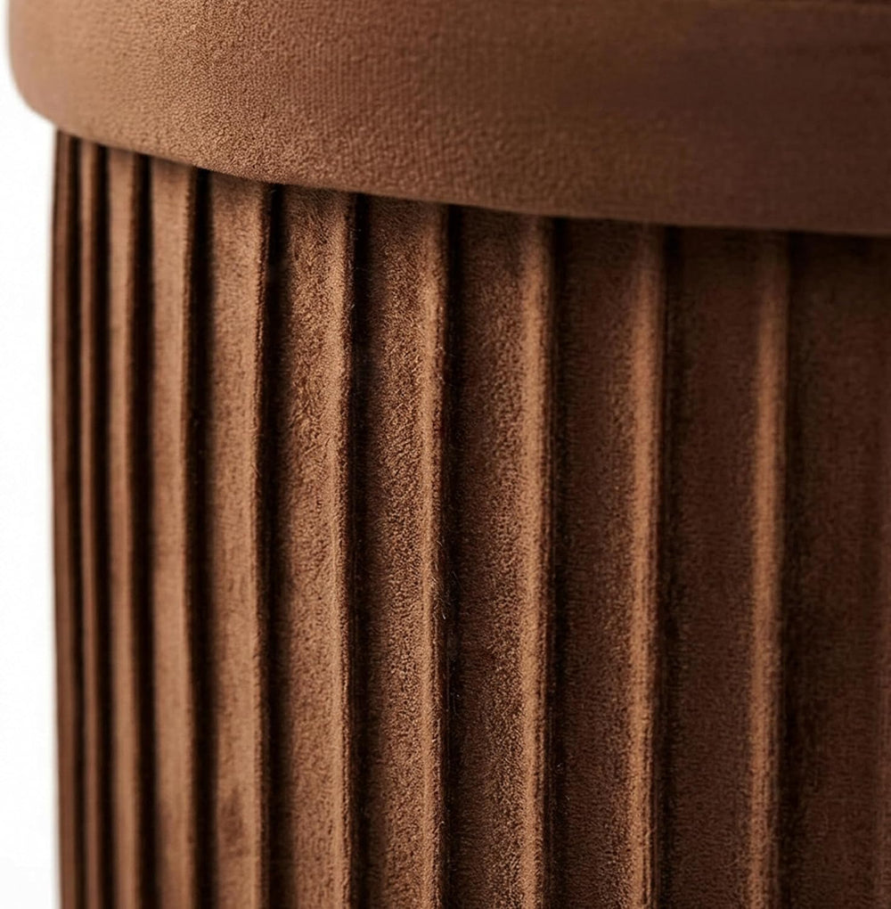 Relaxdays Velvet Stool with Storage Space, Padded, Foldable, H x D: 38 x 38 c...