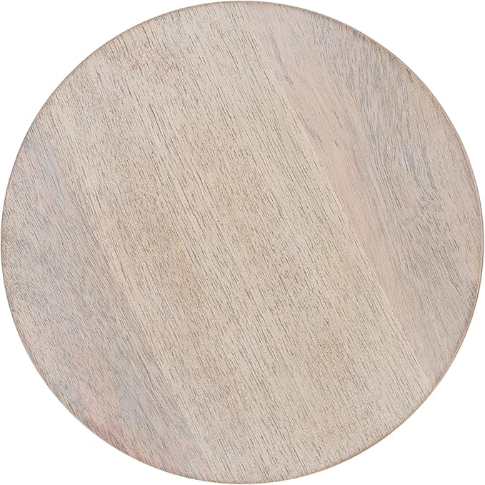 Kate and Laurel Wegner Coastal Wooden Round Drink Table, 8 x 23, Whitewash, E...