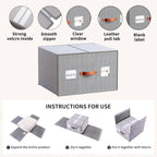 2 Pack Large Storage Bags for Comforters & Blankets, 70L Heavy-Duty blanket Organizers with Reinforced Walls ，Foldable 21"x18"x11" Space-Saving Design for Bedding Storage & sheet storage