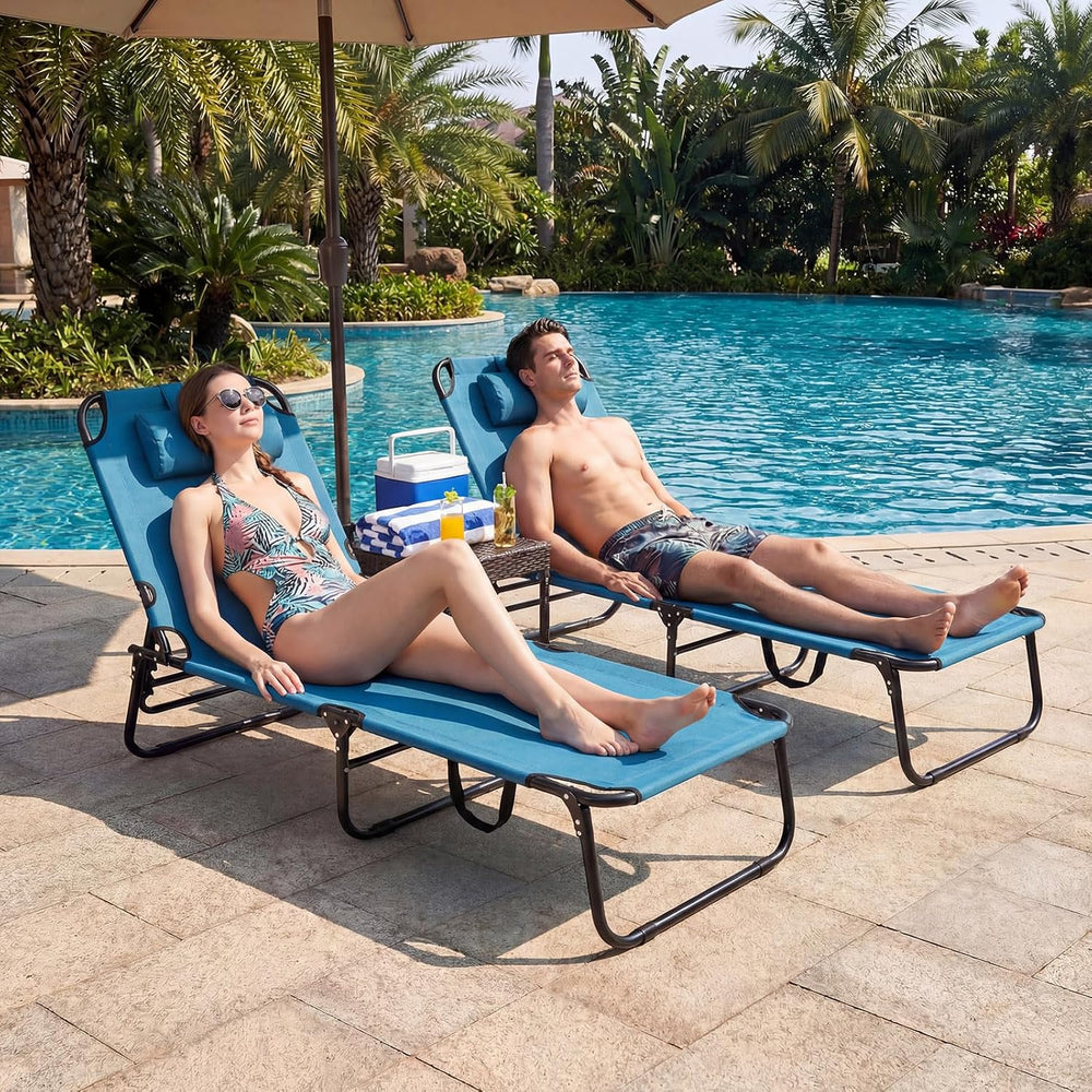Giantex Folding Beach Tanning Chair, Adjustable Face Down Patio Lounge Chair ...