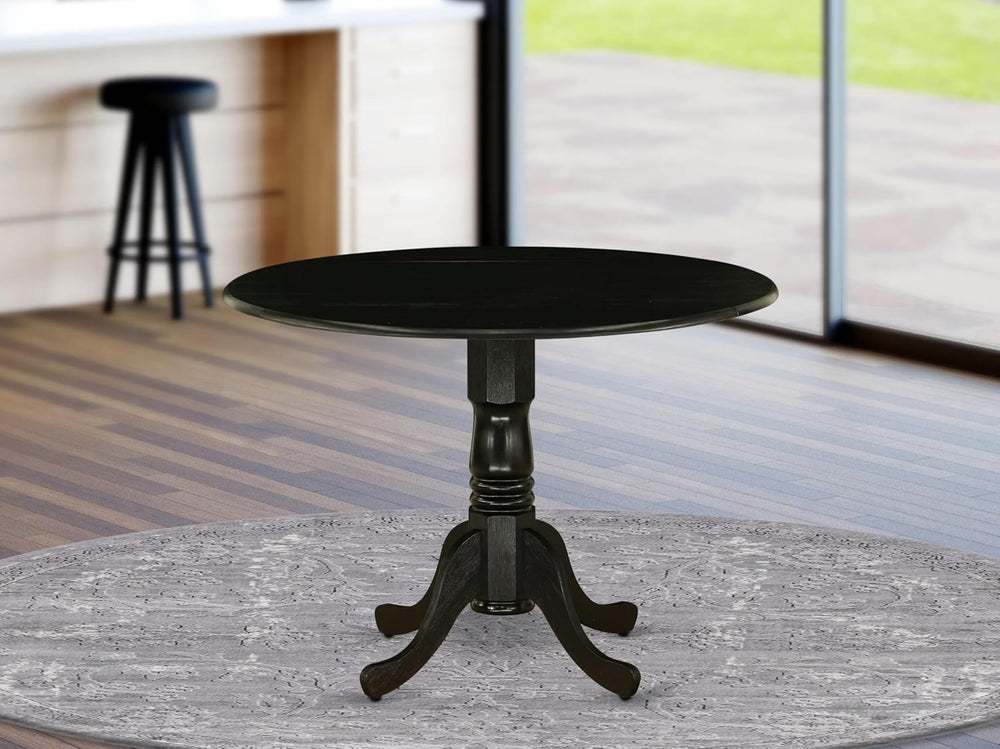 East West Furniture DLT-ABK-TP Dublin Dining Table - a Round Wooden Table Top...