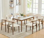 UVV Dining Chairs Set of 8, Metal Kitchen Chairs with Modern Fabric Upholstered for Dining Room, Beige
