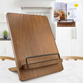 Wood Cookbook Stand Cookbook Holder: Kitchen Adjustable Cookbook Holder Recipe Stand for Counter Brown
