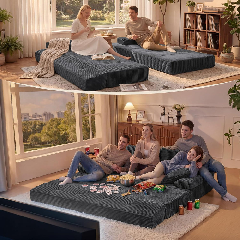 78.7IN Convertible Folding Sofa Bed, 3 Seater Sleeper Sofa Couch | No Assembl...