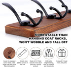 Large Coat Rack Wall Mount 38.6'' Rustic Wood Coat Rack Hook Long Coat Hooks Wall Mount Farmhouse Wall Hooks for Hanging Coat, Bags, Towels