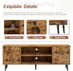 YESHOMY Modern TV Stand for 65" Television, Entertainment Center with Two Storage Cabinets, Retro Style Media Console for Living Room, Bedroom, Office, 58 Inch, Rustic Brown