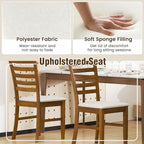 Giantex Wooden Dining Chairs Set of 4, Upholstered Kitchen Side Chairs w/Rubber Wood Frame & High Ladder Back, Padded Seat, Farmhouse Armless Dinette Chairs for Dining Room, Living Room