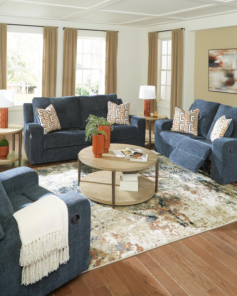 Signature Design by Ashley Danum Modern Manual Pull Tab Reclining Sofa with T...