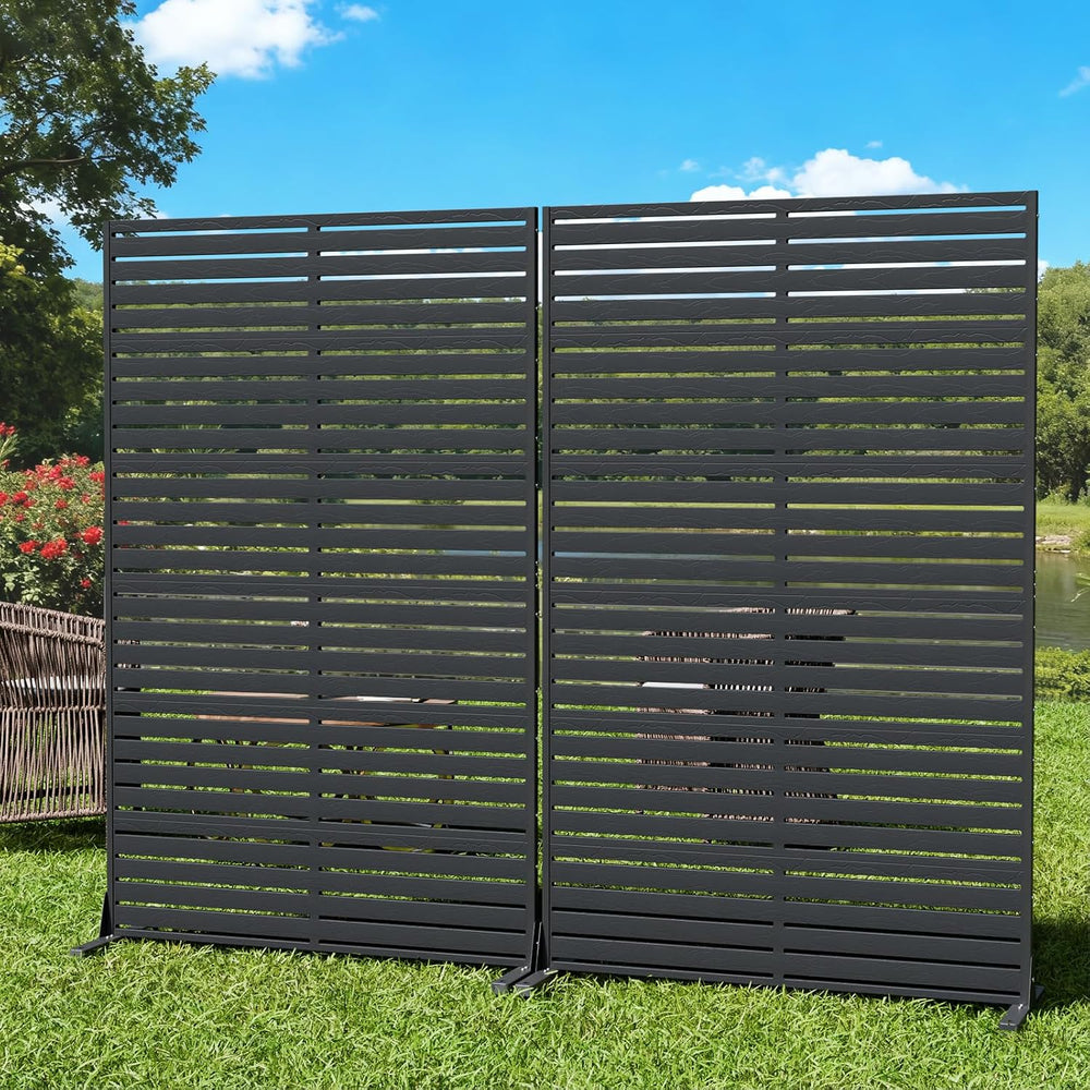 Privacy Screen Outdoor Freestanding Fence Panel with 6 Panel, 72" H×47&q...