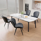 Nalupatio Dining Chairs Set of 4, Modern Dining Room Chairs Comfy Backrest Thick Upholstered Kitchen Chairs 19IN Height with Metal Legs Dark Grey