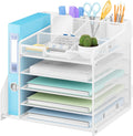 Lavatino Desk Organizer with File Holder-White