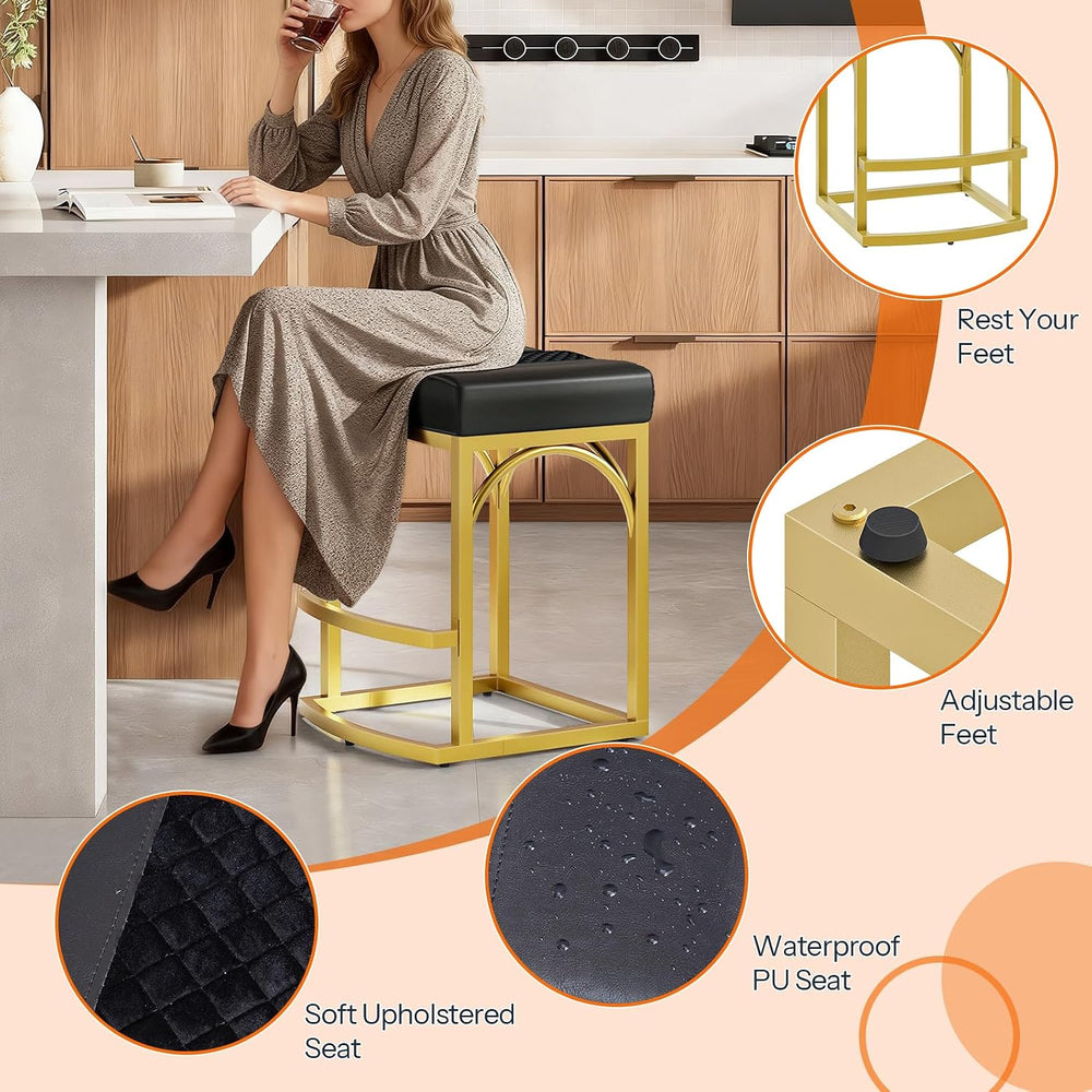 HOOBRO Bar Stools, Set of 2 Bar Stools