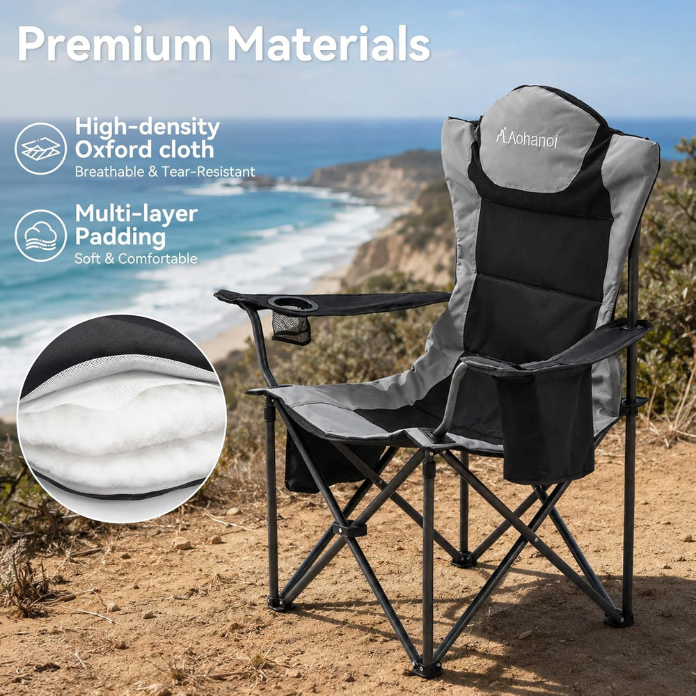 Aohanoi Camping Chairs for Heavy People,Folding Lawn Chairs for Outside Heavy...