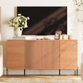 WAMPAT 61.6" TV Stand Cabinets for TVs up to 70 Inches, Entertainment Center with Storage Cabinets and 4 Doors, Mid Century Modern Media TV Console Table for Living Room Bedroom,Mocha
