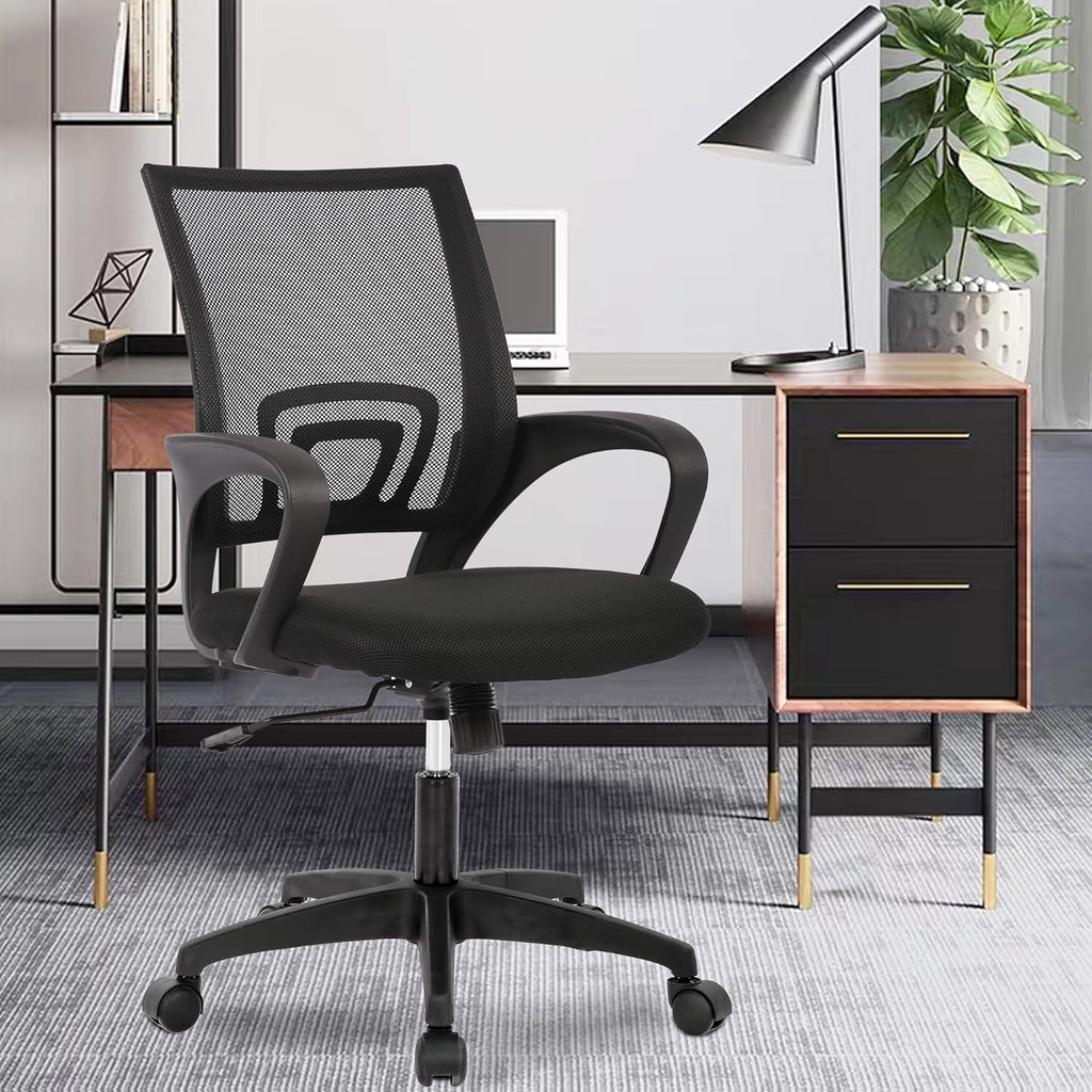 PayLessHere Home Office Chair Desk Computer Chair Adjustable Ergonomic Lumbar Support Armrest Executive with High Density Mesh 360 Degree Swivel Chair for Men Women Adults, Black